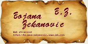 Bojana Zekanović vizit kartica